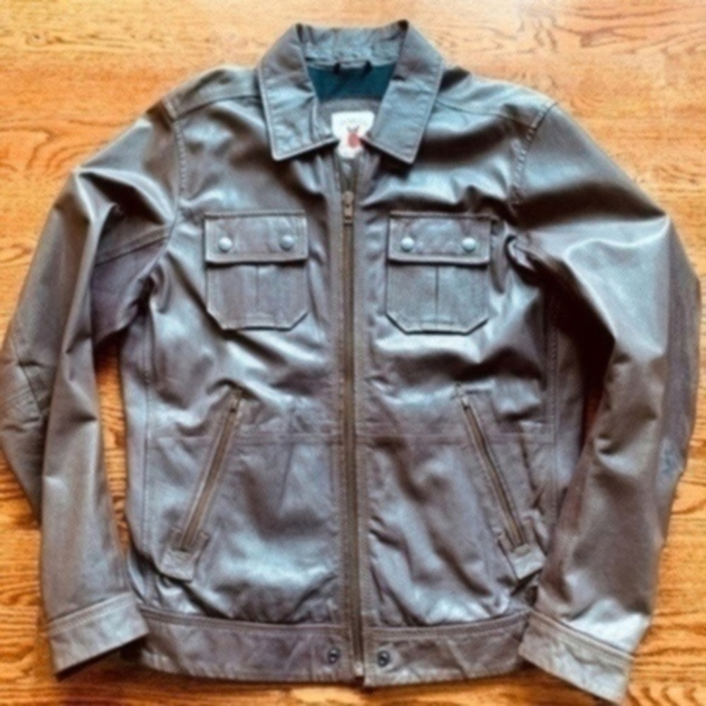 Diesel Mens Dark Brown Leather Jacket​​​​​​​​​​​​​​​​​​​​